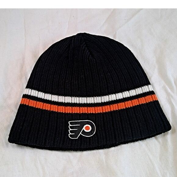 Philadelphia Flyers CCM Hockey Winter Striped Hat/Cap/Beanie NHL - Picture 1 of 7